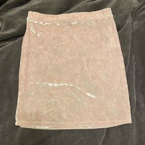 Pink velvet skirt